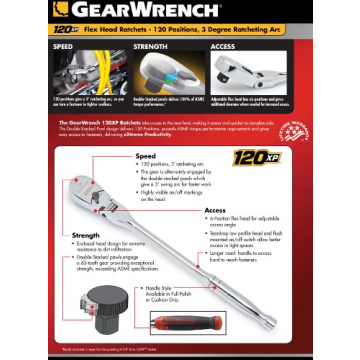 GEARWRENCH Flex Head Ratchet for Precision Tools