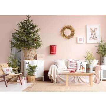 Rustic Dried Nature Flower Big Herb Wreath 18’’, Christmas Wreath Wall Hanging Decoration, Natural Pampas Grass,Wheat, Billy Button Balls for Window and Door Décor