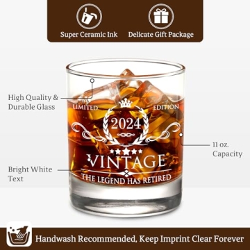 Retirement Whiskey Glass Set for Men - Unique Gifts