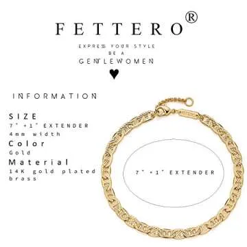 Fettero Gold Plated Adjustable Bracelet for Women
