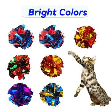 Colorful QUVOVID Crinkle Balls for Cats - 10 Pack