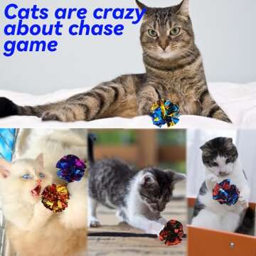 Colorful QUVOVID Crinkle Balls for Cats - 10 Pack