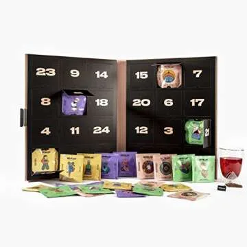 OFFBLAK - Tea Advent Calendar, Gift Set for Tea Lovers - Black, Green & Herbal Tea ? 24 Pyramid bags ? 1Ct
