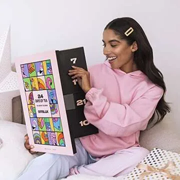 OFFBLAK - Tea Advent Calendar, Gift Set for Tea Lovers - Black, Green & Herbal Tea ? 24 Pyramid bags ? 1Ct