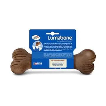 Lumabone Bulkster Durable Chew Toy for Aggressive Chewers, Real Bacon, Made in USA, Large