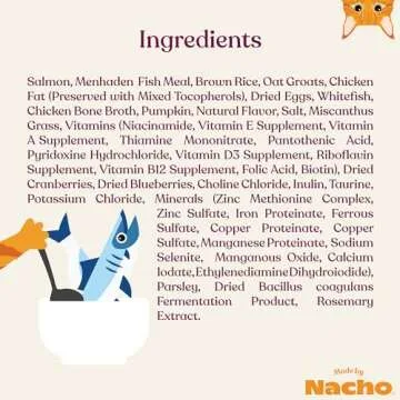 Made by Nacho Bone Broth Infused Dry Cat Kibble - Sustainably Caught Salmon and Pumpkin - Premium Grain-Friendly Cat Food 2lb Bag, Limited Ingredients