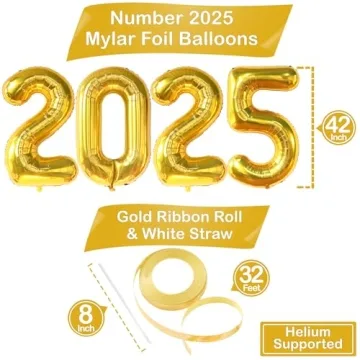 KatchOn 42 Inch Gold Balloons for Graduation 2025