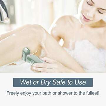 brori Electric Razor for Women - Womens Shaver Bikini Trimmer Body Hair Removal for Legs and Underarms Rechargeable Wet and Dry Painless Cordless with LED Light, Green