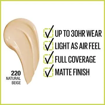 Maybelline Super Stay Full Coverage Liquid Foundation Active Wear Makeup, Up to 30Hr Wear, Transfer,...
