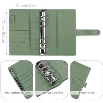 LXWHYP Money Saving Binder, Savings Challenges Book with for Cash Envelopes, 12pcs Zipper Envelopes A6 Budget Binder, Budget Planner for Managing Budgets and Saving Money -(Green-7.4IN)