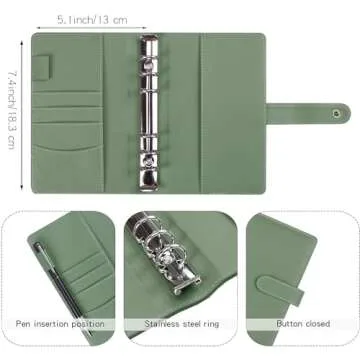 LXWHYP Money Saving Binder, Savings Challenges Book with for Cash Envelopes, 12pcs Zipper Envelopes A6 Budget Binder, Budget Planner for Managing Budgets and Saving Money -(Green-7.4IN)