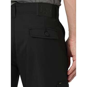 Lee Men's Extreme Motion Synthetic Cargo Pant, Black, 34W x 30L