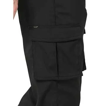 Lee Men's Extreme Motion Synthetic Cargo Pant, Black, 34W x 30L
