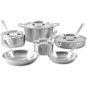 All-Clad D5 Cookware Set: 10-Piece Stainless Steel