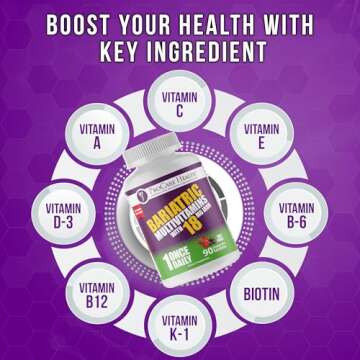 Procare Health Bariatric chewable Multivitamin with Iron 18mg (90 Tablets) - Fruit Punch Flavor Bariatric Multivitamin Chewable Pills for Gastric Bypass & Sleeve Gastrectomy Patients* (3 Month Supply)