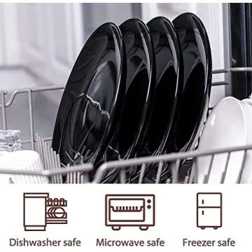 DELLING Black Dinner Plates - Elegant & Durable Dinnerware Set