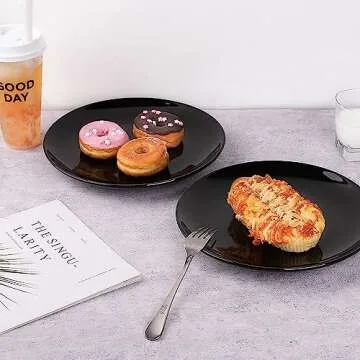 DELLING Black Dinner Plates - Elegant & Durable Dinnerware Set