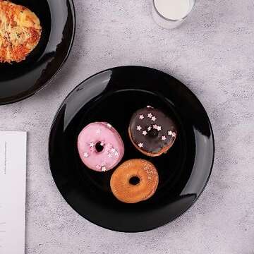 DELLING Black Dinner Plates - Elegant & Durable Dinnerware Set