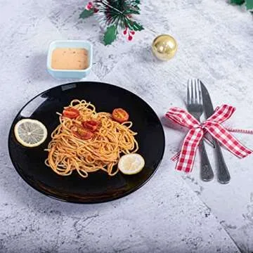 DELLING Black Dinner Plates - Elegant & Durable Dinnerware Set