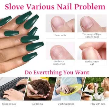 Glamorous Lifextol Green Coffin Press on Nails Set