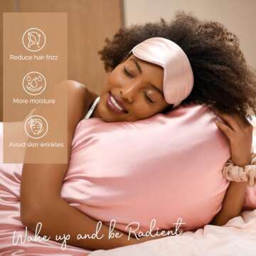 Yanibest Satin Pillowcase, Silk Pillow Cases for Hair and Skin with Zipper, Queen Pillow Cases Set of 2 for 20"x30", Exquisite Packaging for Women Men