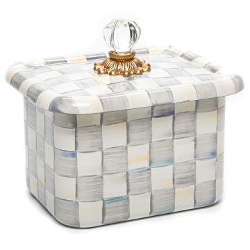 MacKenzie-Childs Enamel Recipe Box - Beautiful Gray-and-White Design for Your Kitchen