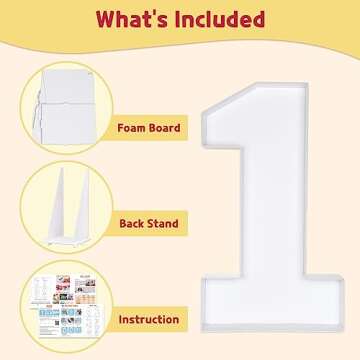 4FT Marquee Number, Mosaic Numbers for Balloons, Mosaic Balloon Frame, Marquee Number, Number 1 Balloon for 1st Birthday Girl Decoration, Frist Anniversary Decorations, First Birthday Decor