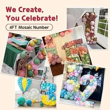 4FT Marquee Number, Mosaic Numbers for Balloons, Mosaic Balloon Frame, Marquee Number, Number 1 Balloon for 1st Birthday Girl Decoration, Frist Anniversary Decorations, First Birthday Decor