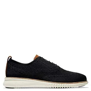Cole Haan Men's 2.0 Zerogrand Stitchlite Oxford, Black/Ivory, 10