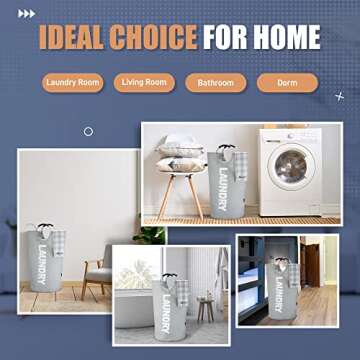 Caroeas 90L Laundry Basket (13 Colors), Waterproof Laundry Hamper, Laundry Bag with Padded Handles, Clothes Hamper Stands Up Well, Collapsible Laundry Basket Easy Storage