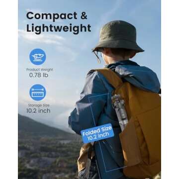 KraftGeek 48" Phone Tripod for Camera DJI Pocket 3, Vlogging Tripod for Cell Phone DSLR Camera, Selfie Stick Tripod Stand with Remote for Video Recording, Black, 1/4 Inch Screw, Removable Phone Holder