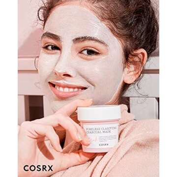 COSRX Pink Pore Clarifying Charcoal Mask 3.8 fl. oz / 110g Blackheads, Pores, Acne Control, Color Ch...