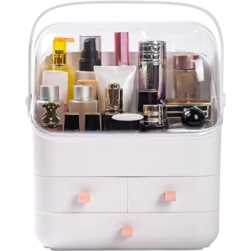 Haturi Makeup Organizer - Waterproof & Dustproof, Large Capacity Storage Box for Makeup & Skincare