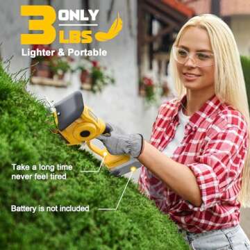 Cordless Hedge Trimmer for Dewalt 20V Max Battery: 2 in 1 Electric Hedge Trimmer Cordless Grass Shear & Bush Trimmer - Handheld Grass Trimmer for Garden Yard Lawn Shrubbery Cutter(Bare Tool)