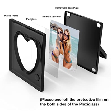 KWANWA Picture Frame Personalized Voice 20S Recordable, 3.9x3.9 Love Heart Shape Gifts for Graduation, Christmas, Birthday, Wedding, Photo Frame for Tabletop Desk Bookshelf Office Home