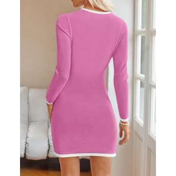 ZESICA Fall Dresses for Women - Stylish Knit Bodycon Dress