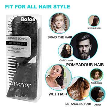 4Pcs Hair Brush Set for Easy Detangling, Ideal for All Hair Types