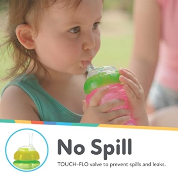 Nuby No-Spill Soft Straw Sippy Cup - 3-Pack (10 Oz) for Toddlers