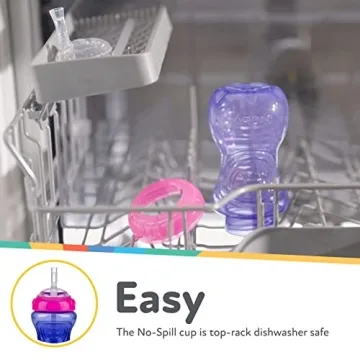 Nuby No-Spill Soft Straw Sippy Cup - 3-Pack (10 Oz) for Toddlers