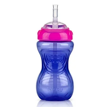 Nuby No-Spill Soft Straw Sippy Cup - 3-Pack (10 Oz) for Toddlers
