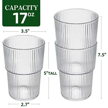 RÉΑLWÁY Unbreakable Acrylic Tumblers - Set of 8 Stackable Cups