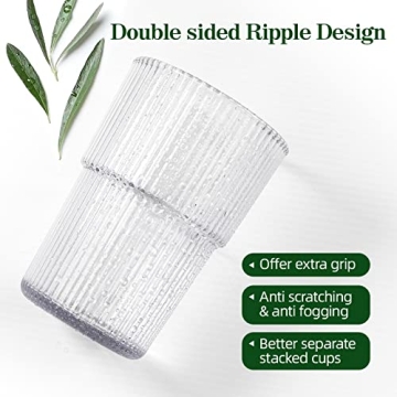 RÉΑLWÁY Unbreakable Acrylic Tumblers - Set of 8 Stackable Cups