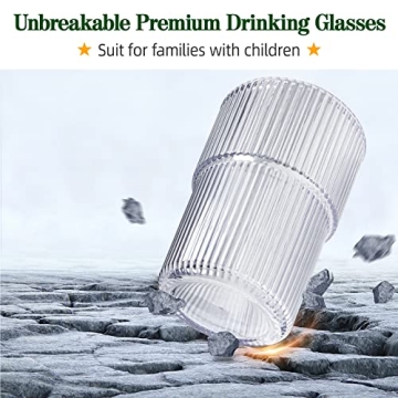 RÉΑLWÁY Unbreakable Acrylic Tumblers - Set of 8 Stackable Cups