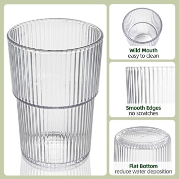 RÉΑLWÁY Unbreakable Acrylic Tumblers - Set of 8 Stackable Cups