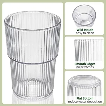 RÉΑLWÁY Unbreakable Acrylic Tumblers - Set of 8 Stackable Cups