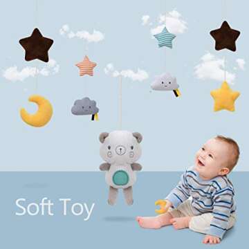 Baby Musical Crib Mobile with Hanging Rotating Toys,Infant Bed Decoration for Newborn Boys and Girls