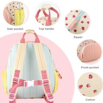 GAGAKU Toddler Backpack - Charming Strawberry Mini Bag for Kids 2-6 Years
