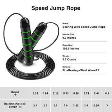 KEEPTO Tangle-Free Adjustable Jump Rope for Fitness