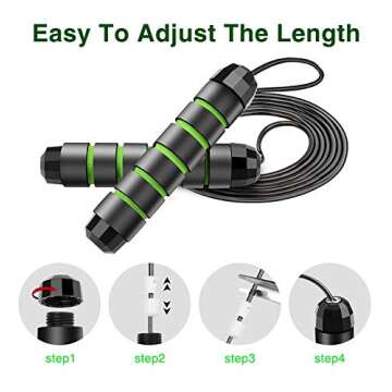 KEEPTO Tangle-Free Adjustable Jump Rope for Fitness