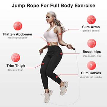 KEEPTO Tangle-Free Adjustable Jump Rope for Fitness